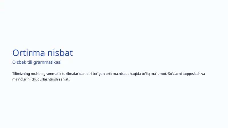 Ortirma nisbat 1