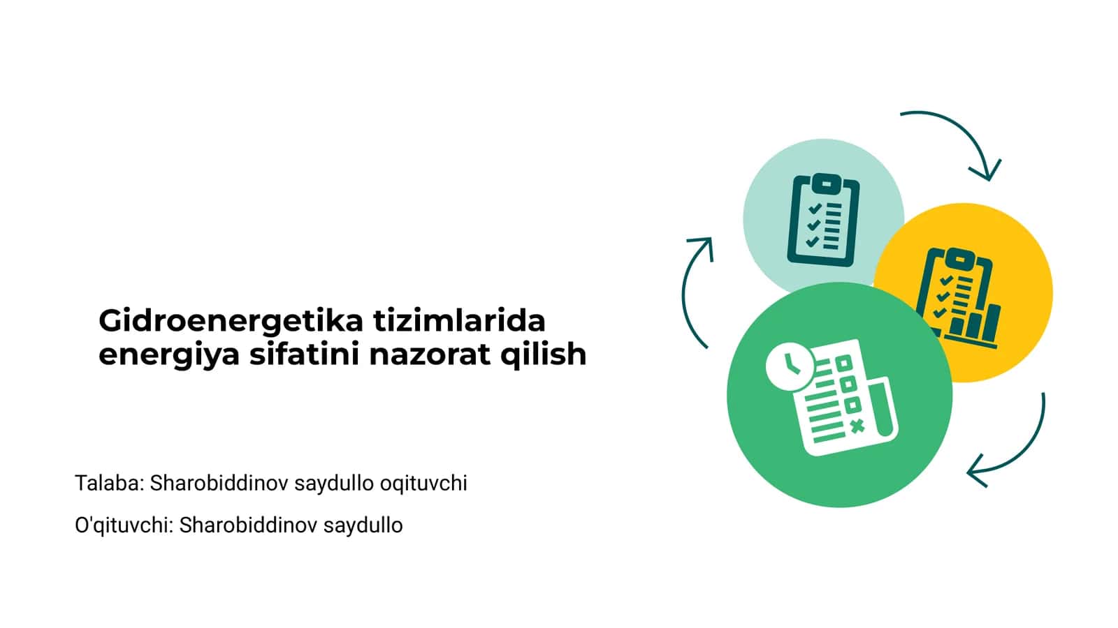Gidroenergetika tizimlarida energiya sifatini nazorat qilish 1