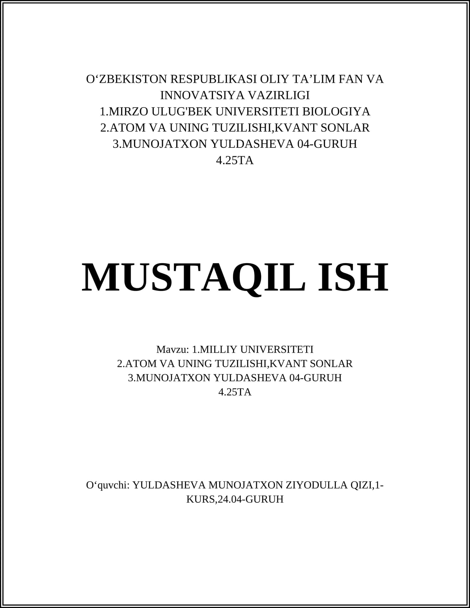 Milliy universitetlar tarixi 1