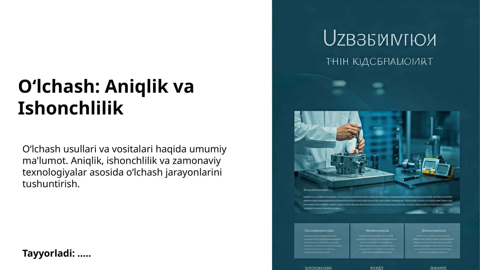 O‘lchash: Aniqlik va Ishonchlilik 1