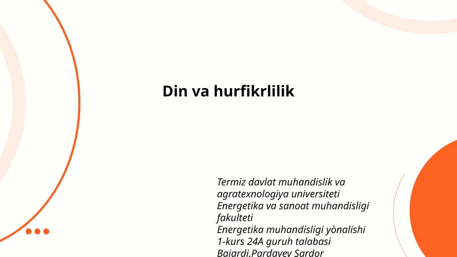 Din va hurfikrlilik 1