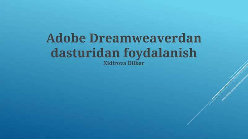 Adobe Dreamweaver 1