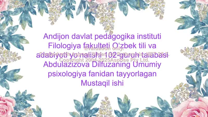 Yosh davrlari psixologiyasi 1
