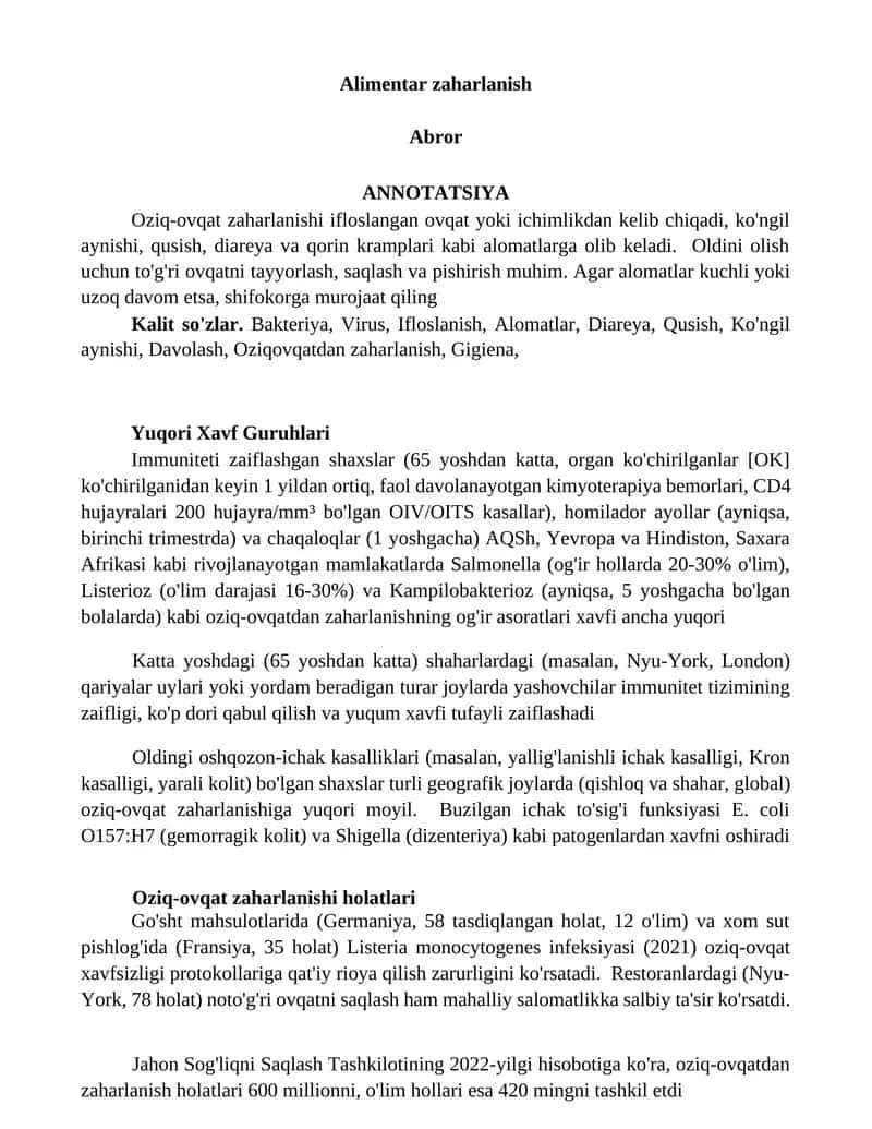 Alimentar zaharlanish 1