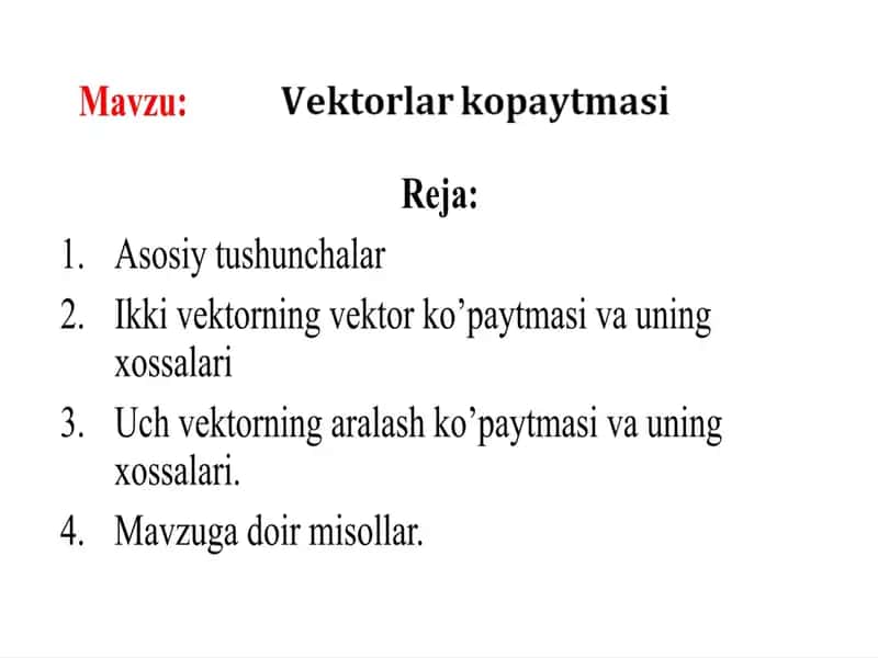 vektorlar kopaytmasi 1