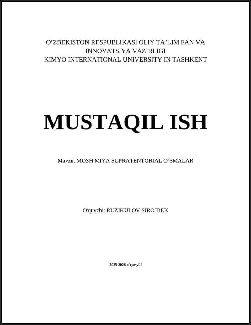 MOSH MIYA SUPRATENTORIAL O‘SMALAR 1