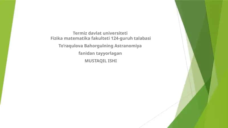 Umumi astronomiya fani 1