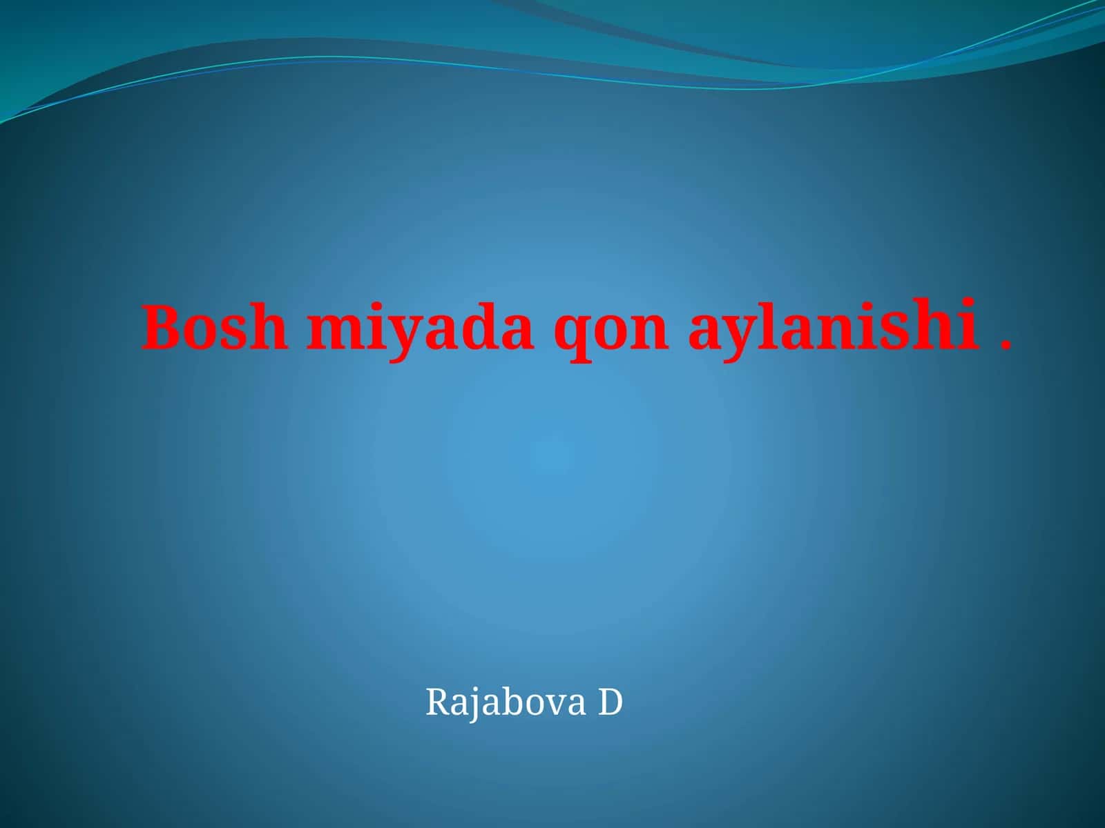Boshmiyada qonaylanishi 1