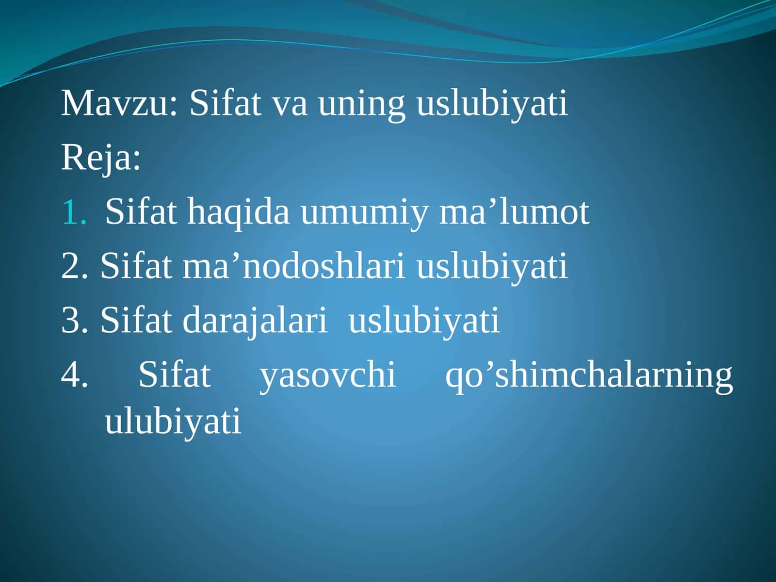 Sifat va uning uslubiyati 1