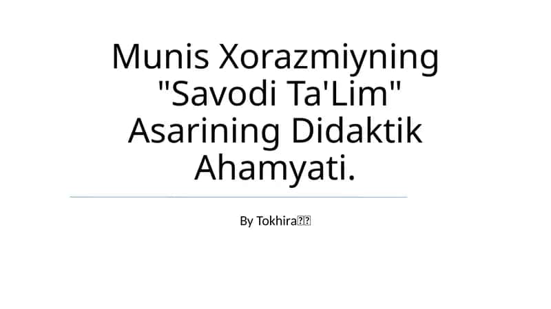 Savodi Ta'lim 1