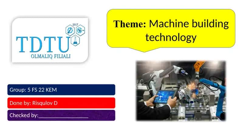 Machine building technology 1