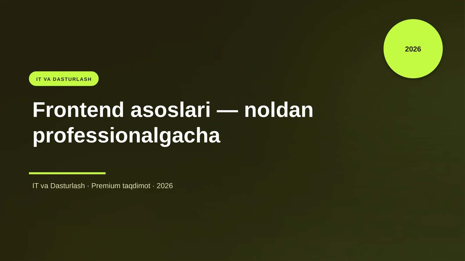 Frontend asoslari — noldan professionalgacha 1