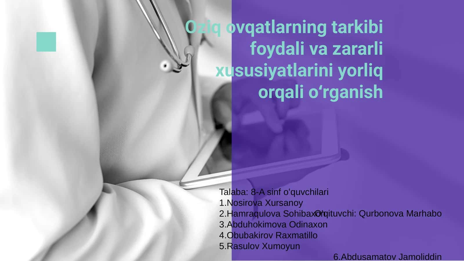 Oziq Ovqatlarning Tarkibi 1