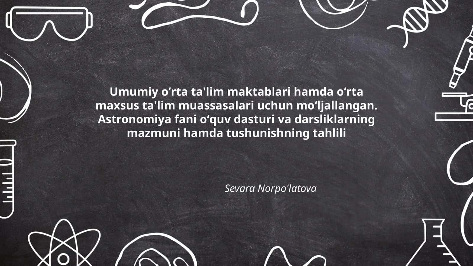 Astronomiya fanini o'qitish 1