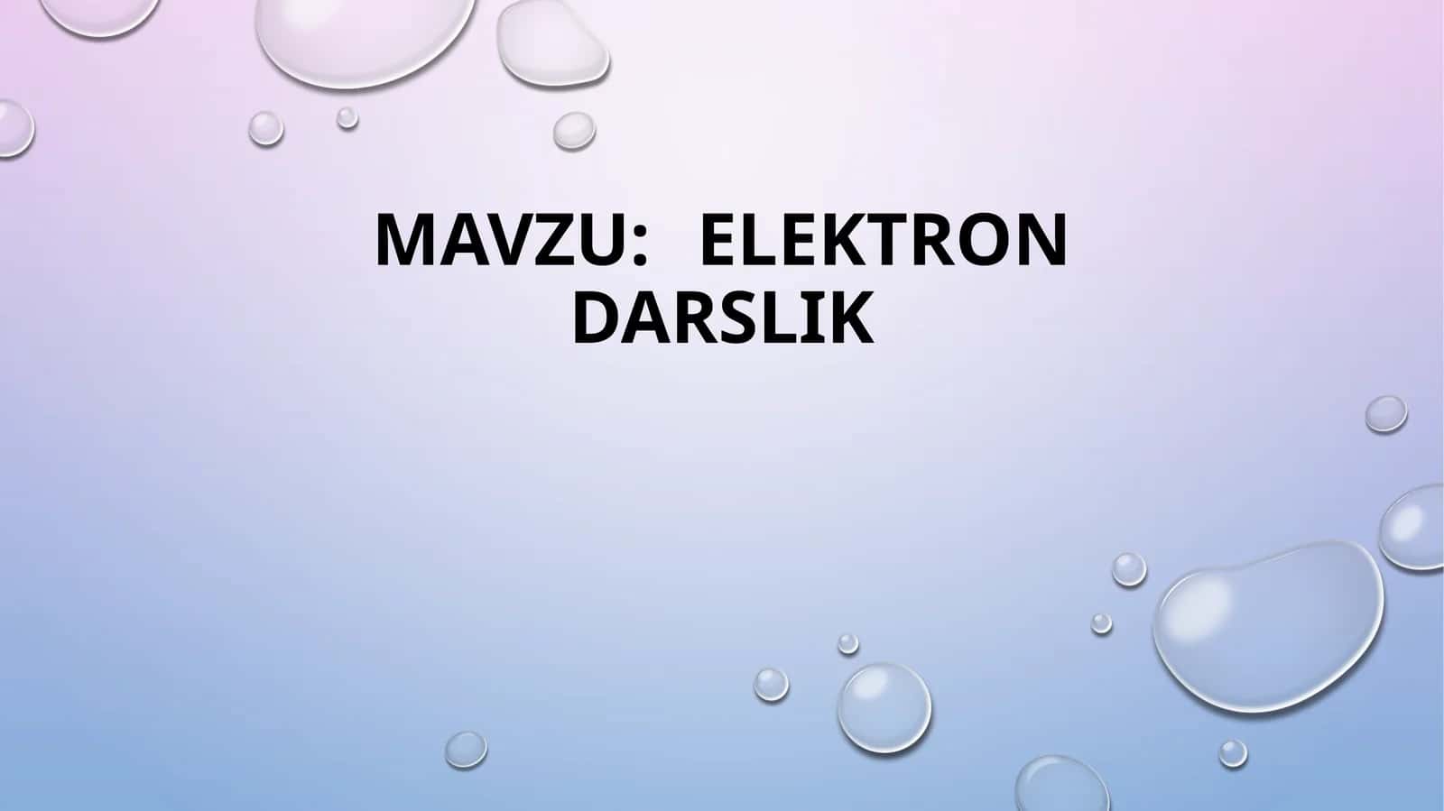 ELEKTRON DARSLIK 1