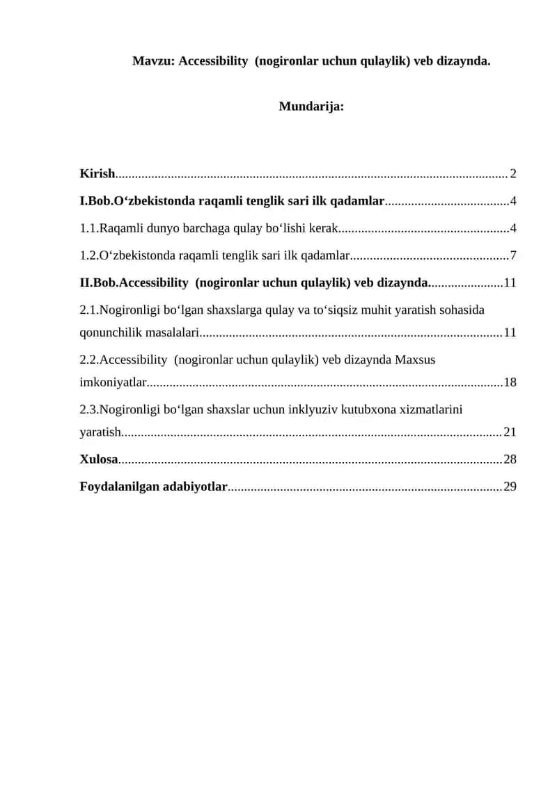 Accessibility (nogironlar uchun qulaylik) veb dizaynda 1