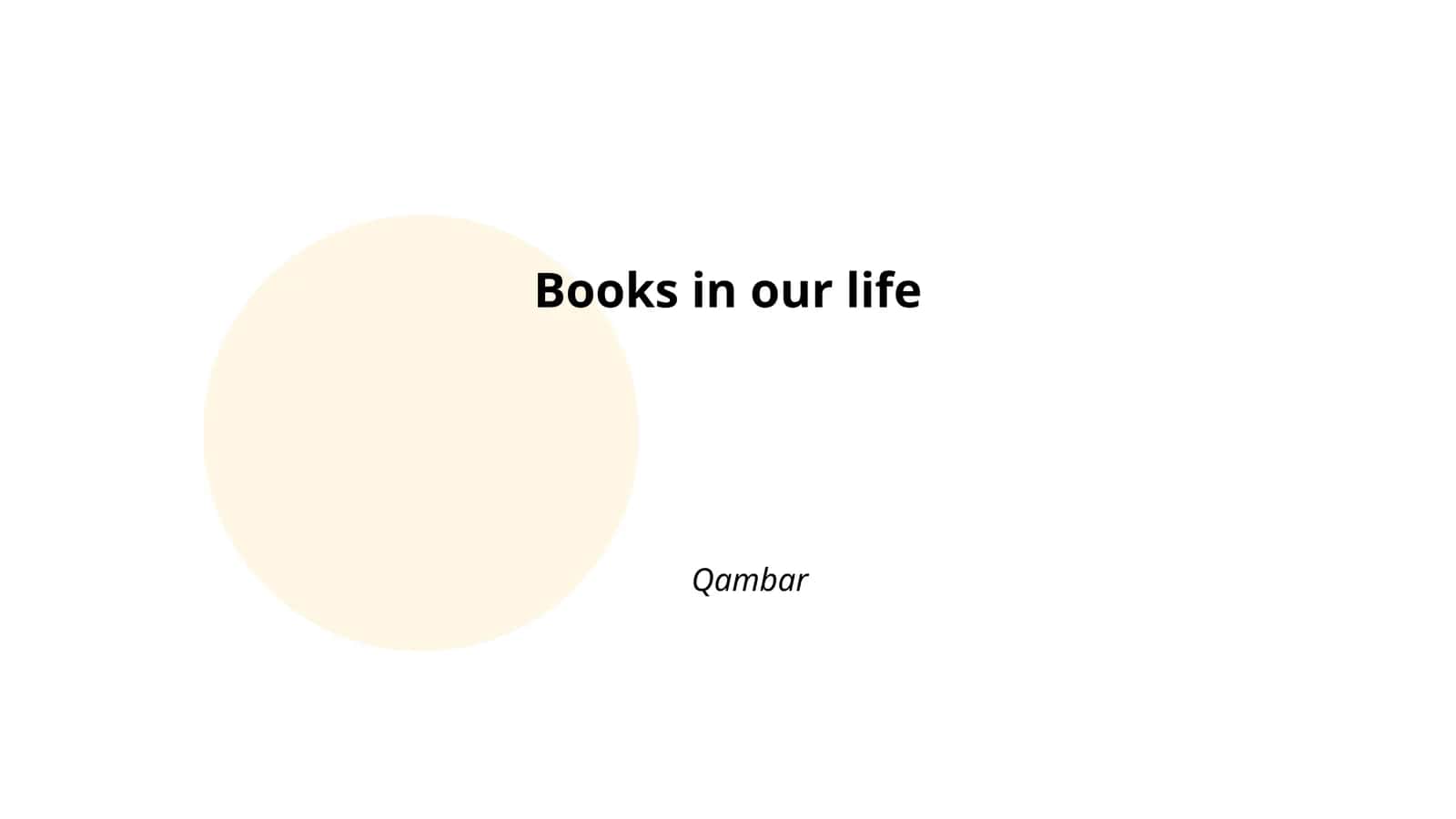 Books in our life 1