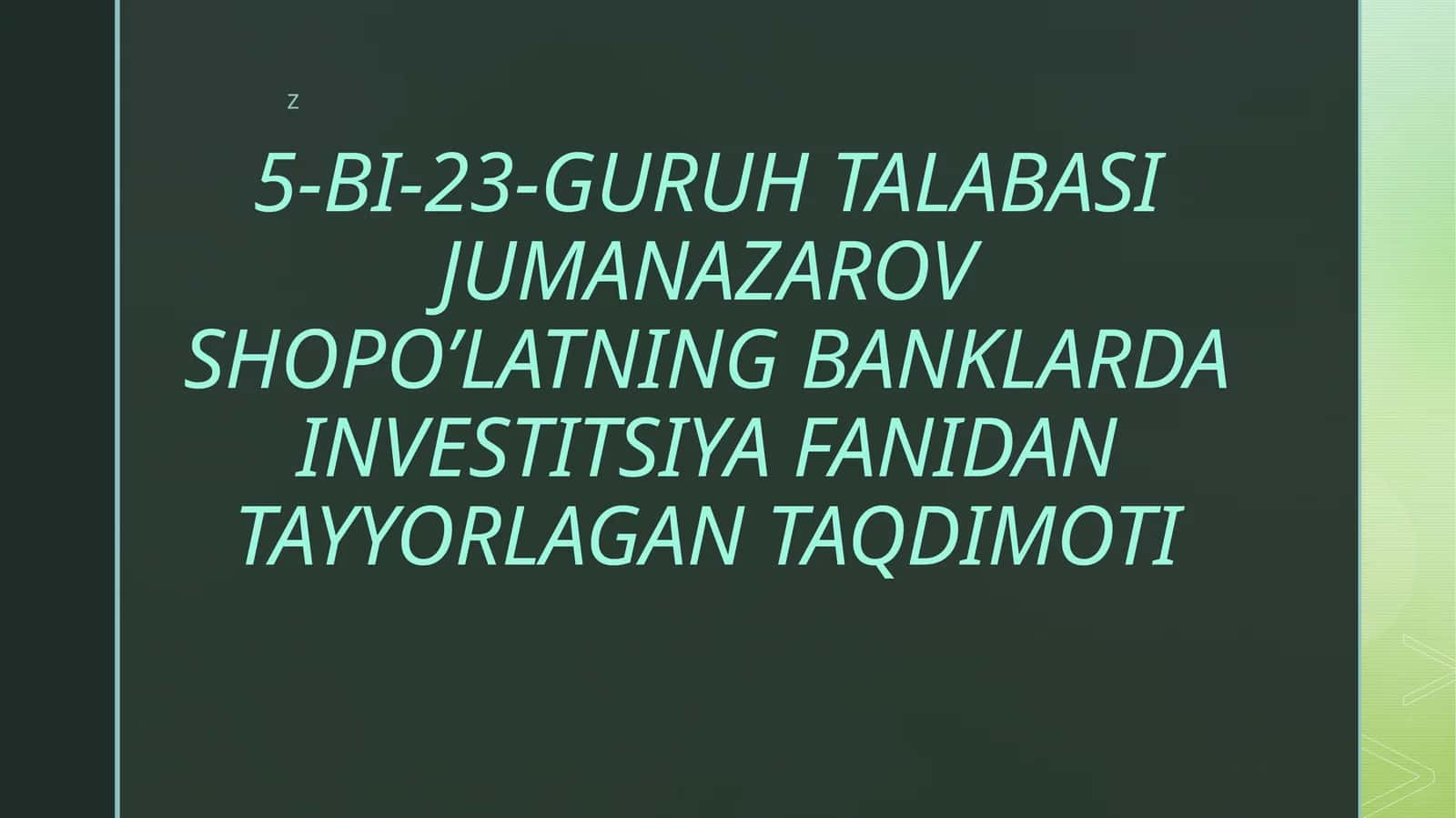 Iqtisodiyotning rivojlanishida xorijiy investorlarning roli 1