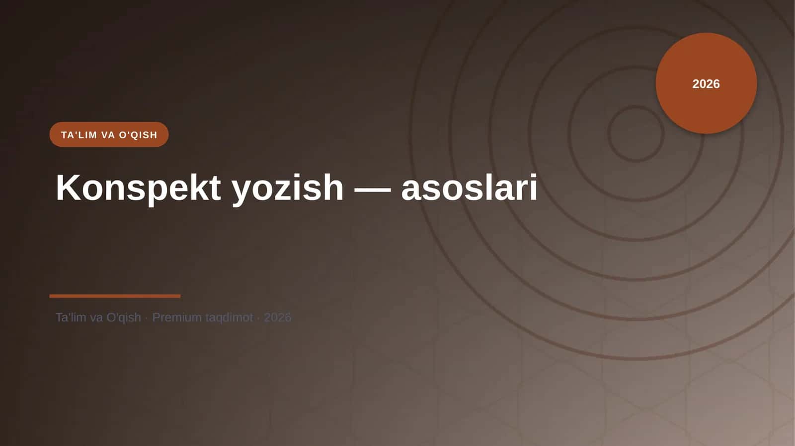 Konspekt yozish — asoslari 1