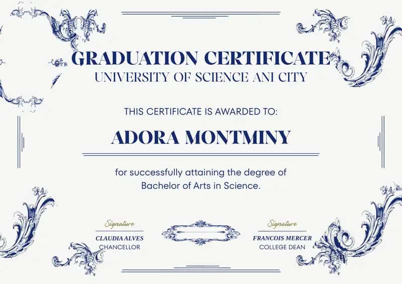 Graduation Certificate 1