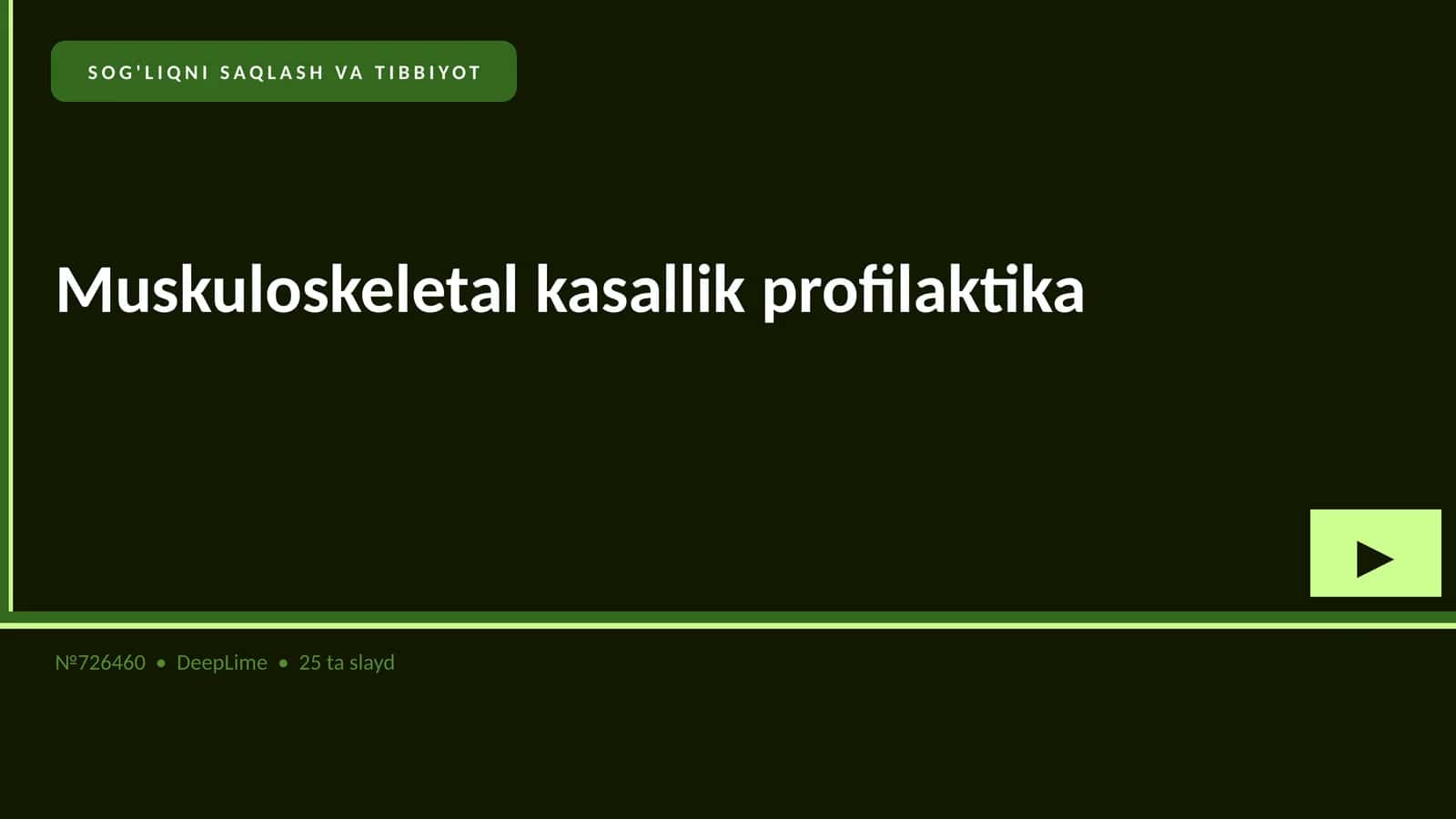 Muskuloskeletal kasallik profilaktika 1