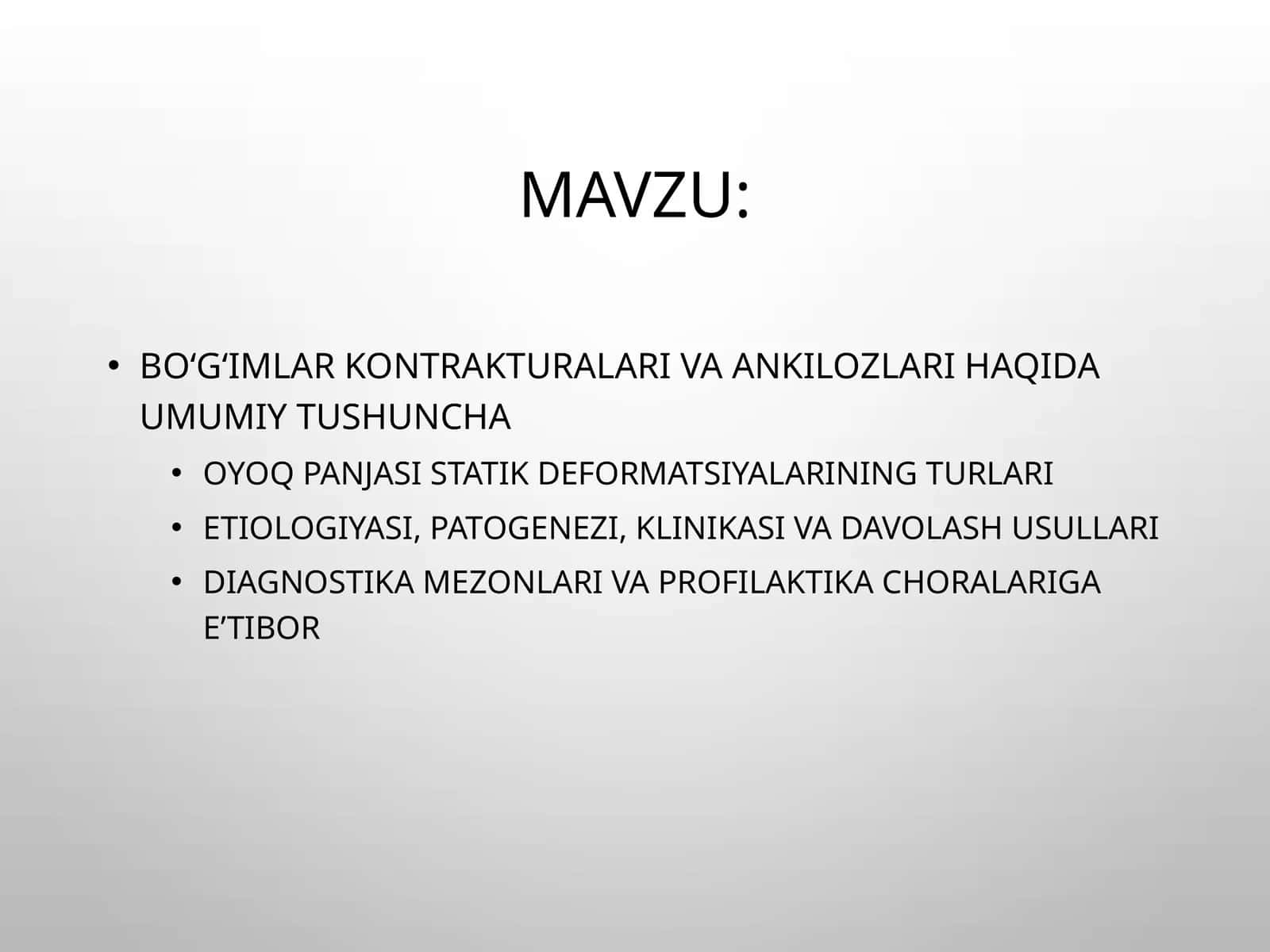 Oyoq panjasi statik deformatsiyalari 1