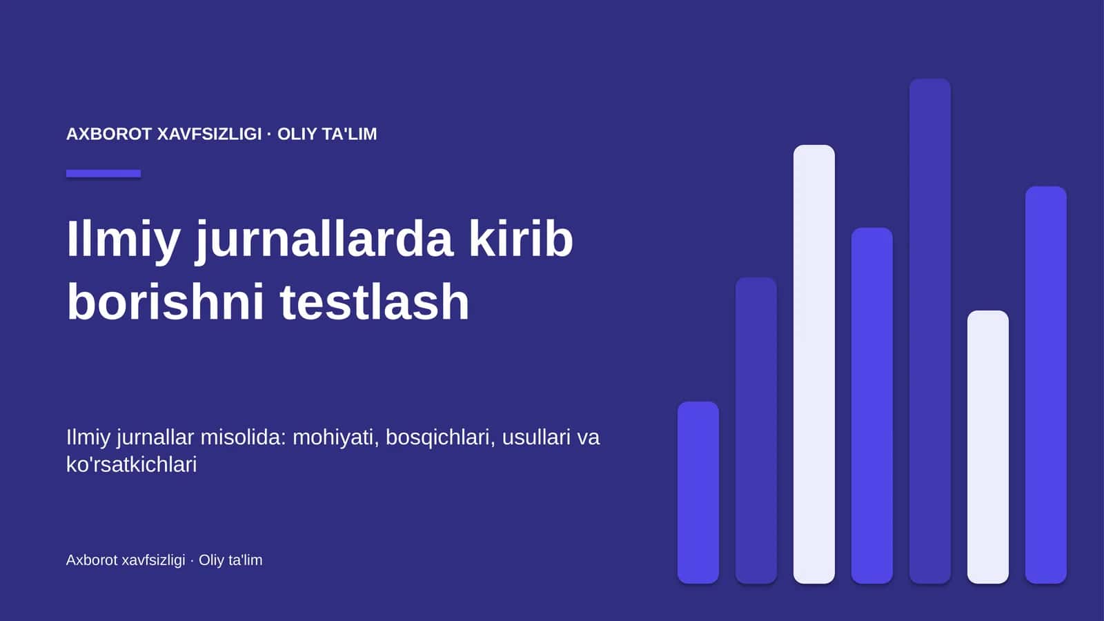 Ilmiy jurnallarda kirib borishni testlash 1