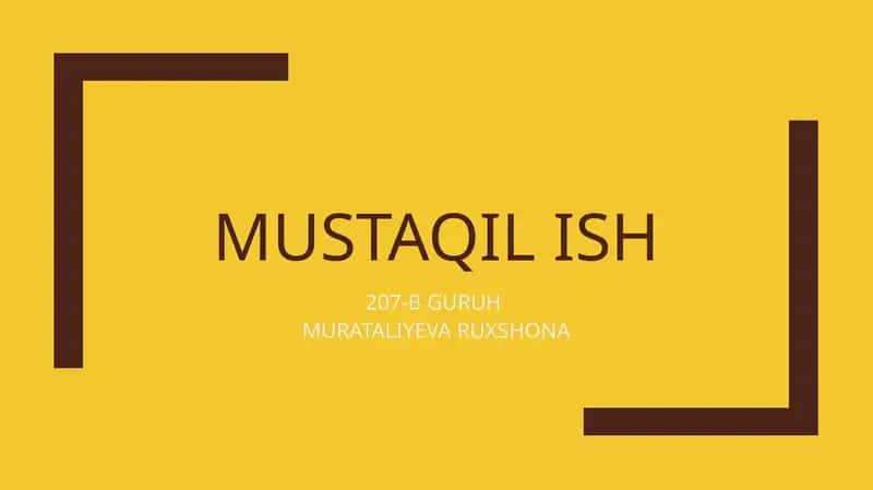 MUSTAQIL ISH 207-B GURUH 1