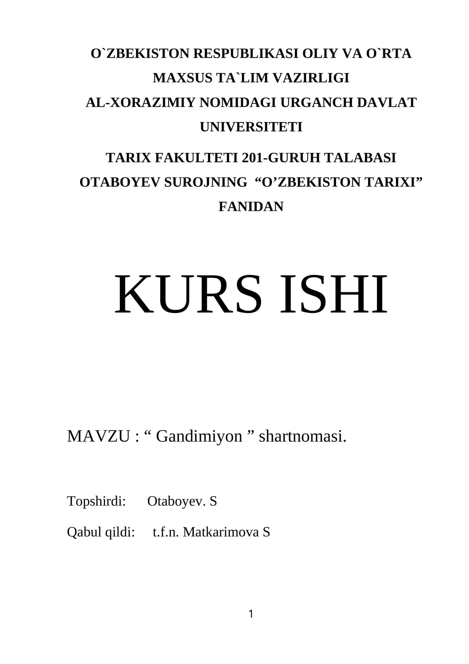 “ Gandimiyon ” shartnomasi 1
