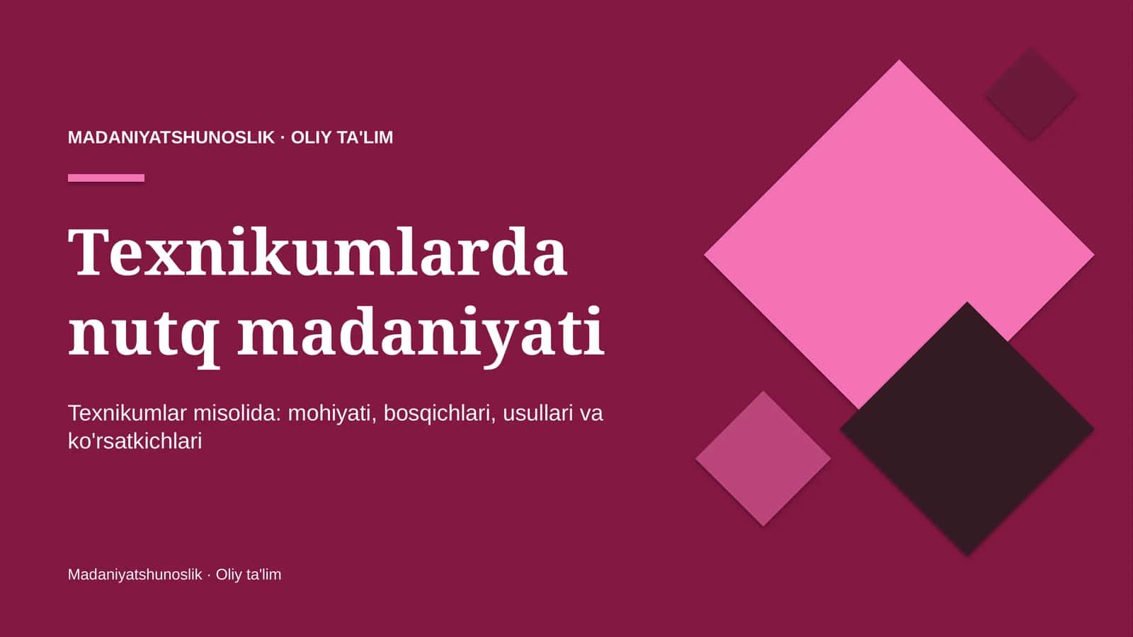 [Texnikumlarda nutq madaniyati] 1