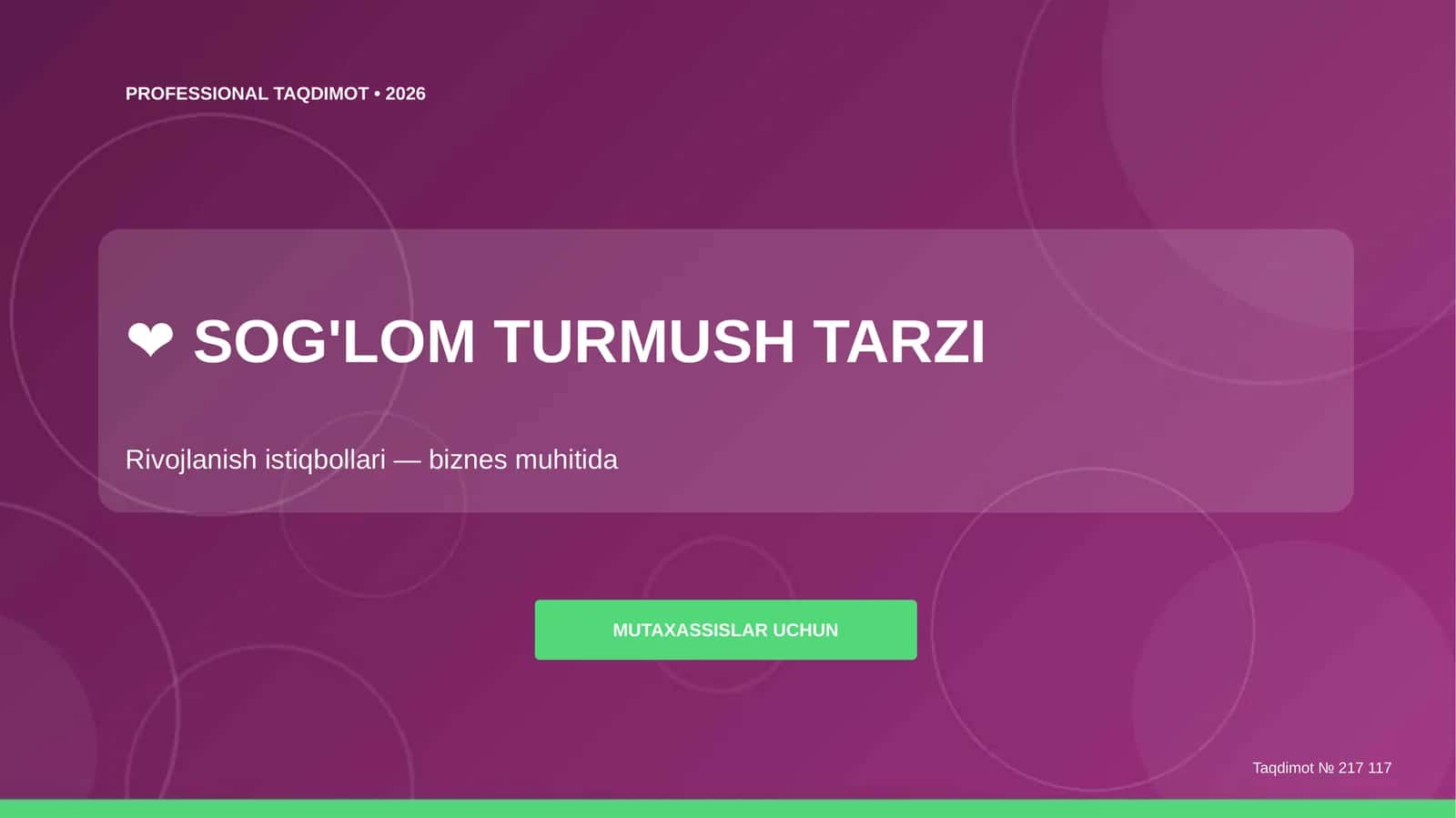 PROFESSIONAL TAQDIMOT • 2026 1
