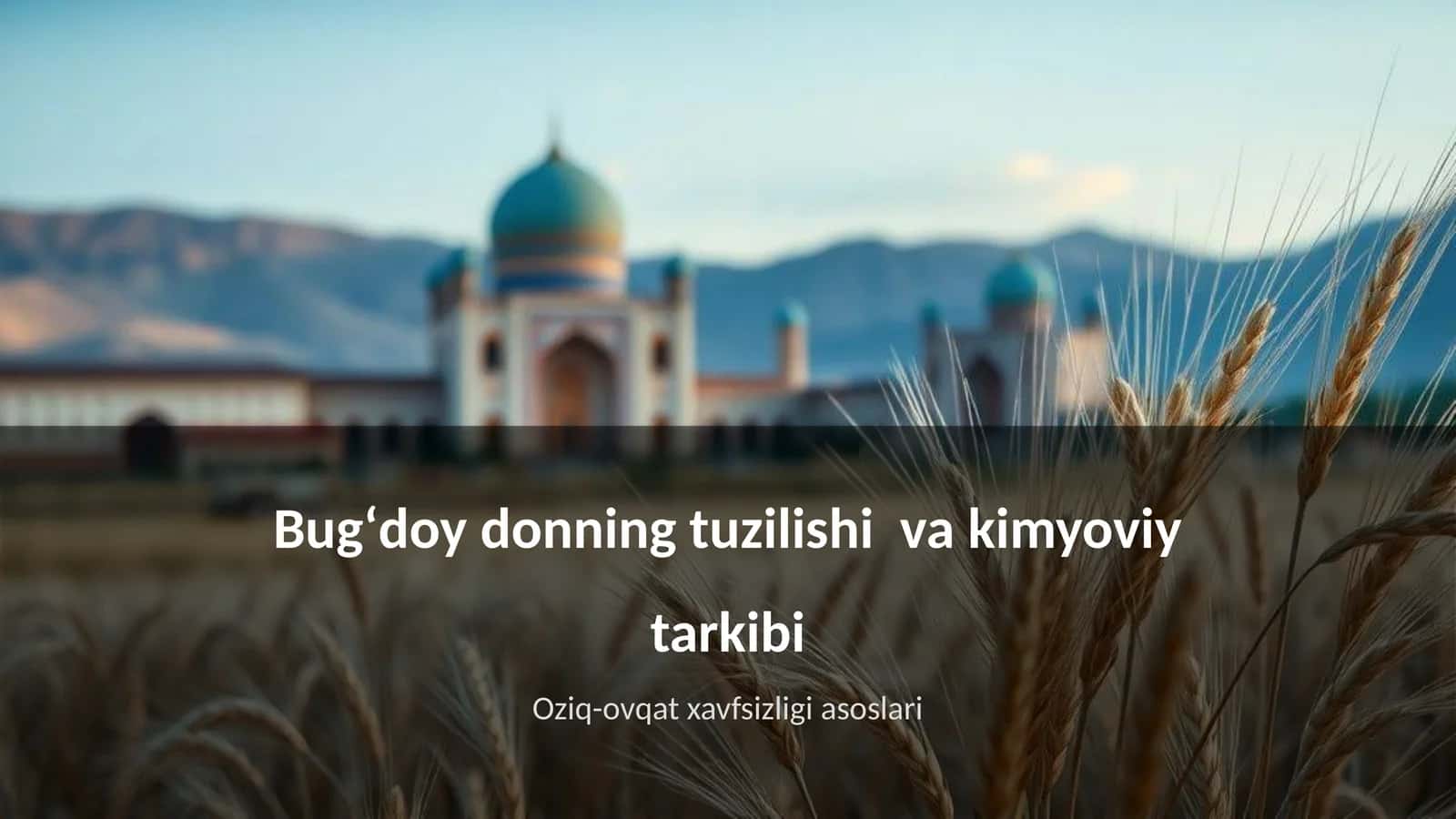 Bugʻdoy donning tuzilishi va kimyoviy tarkibi 1