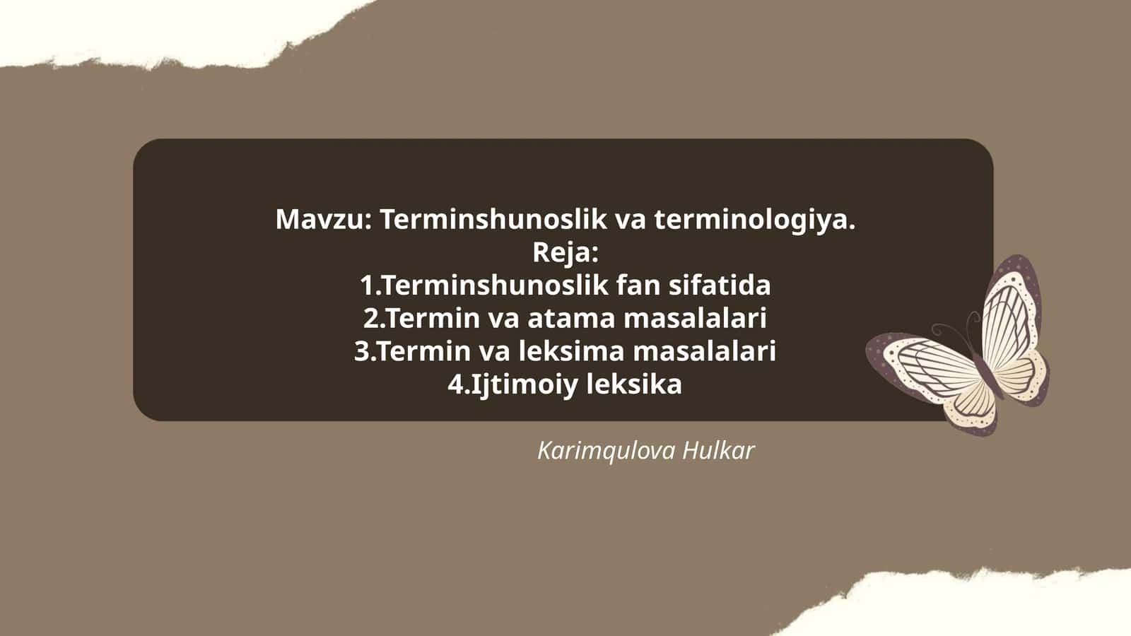 Terminshunoslik va terminologiya 1