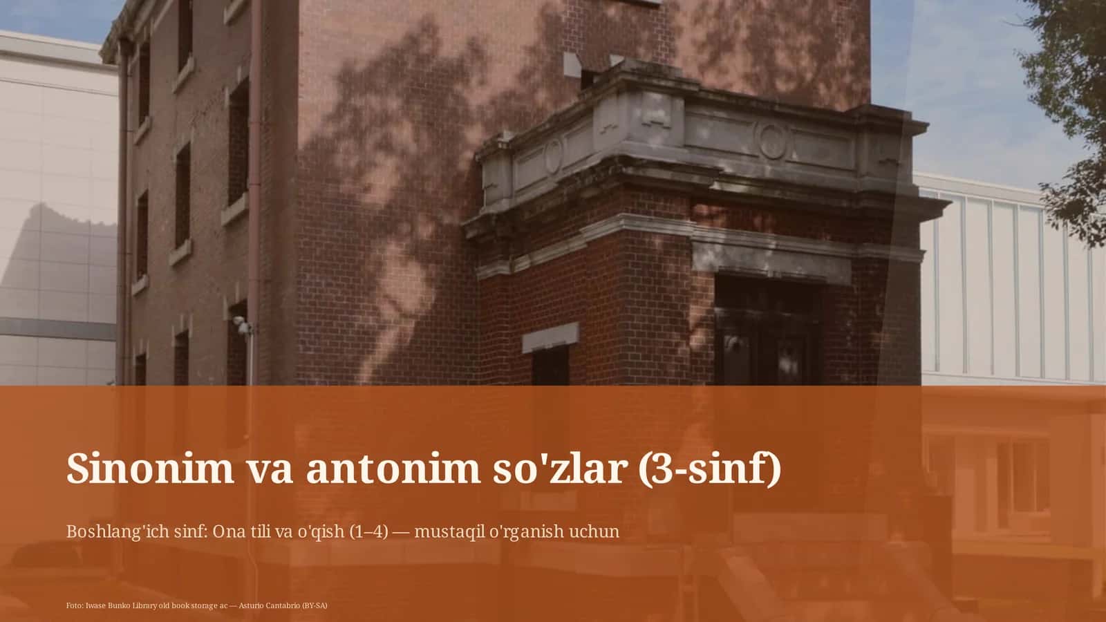 Sinonim va antonim so'zlar (3-sinf) 1