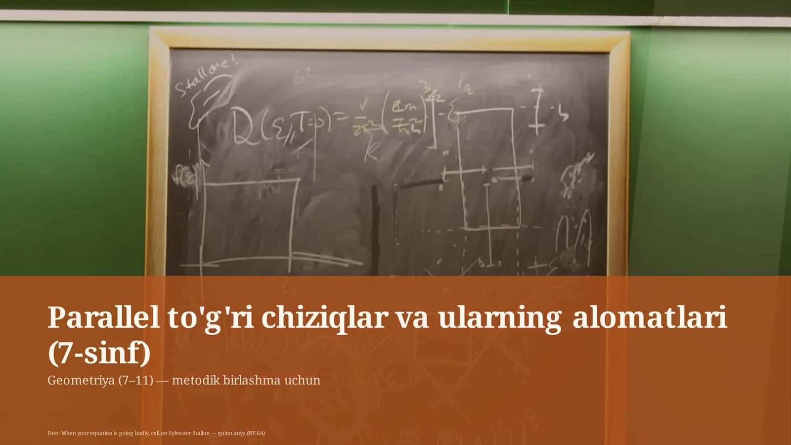 Parallel to'g'ri chiziqlar va ularning alomatlari (7-sinf) 1