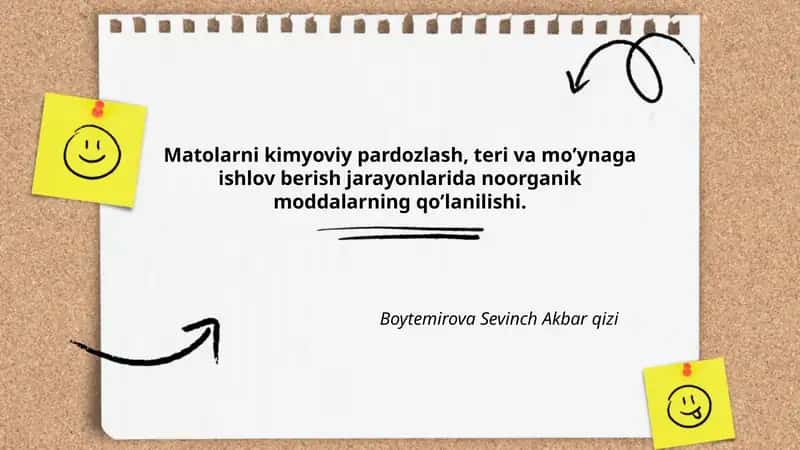 Matolarni kimyoviy pardozlash 1