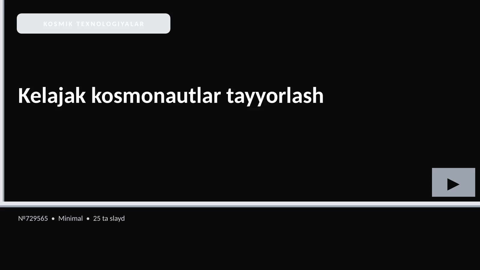 Kelajak kosmonautlar tayyorlash 1
