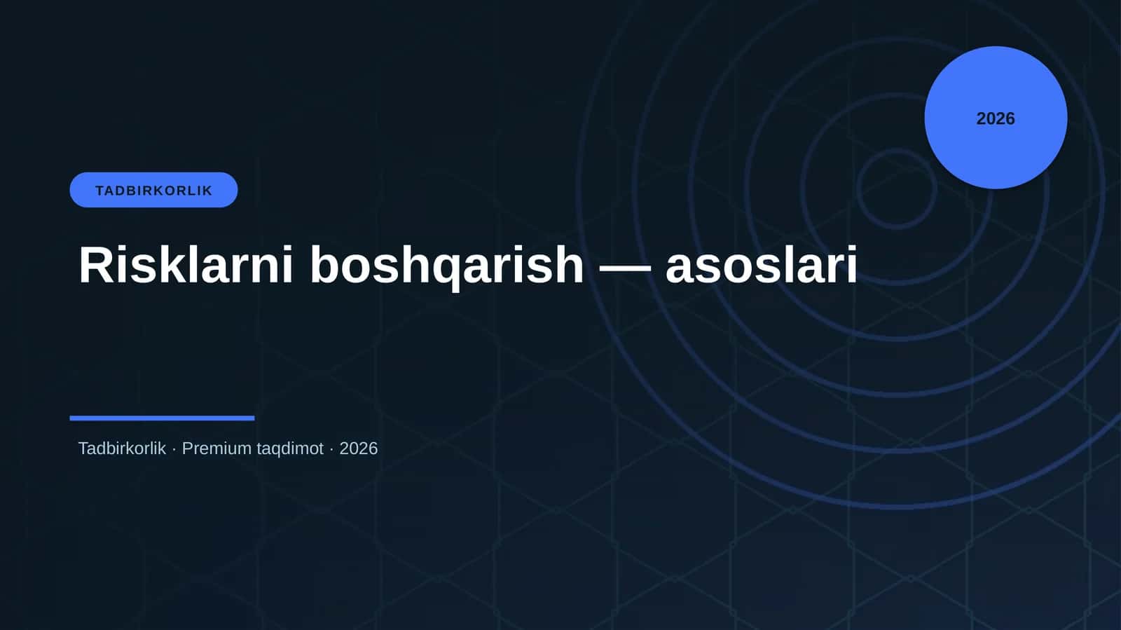 Risklarni boshqarish — asoslari 1