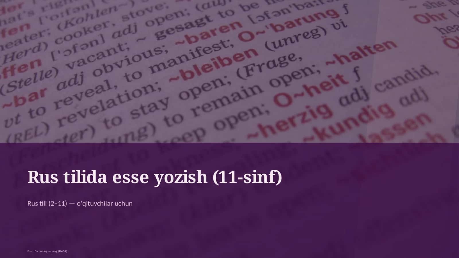Rus tilida esse yozish (11-sinf) 1