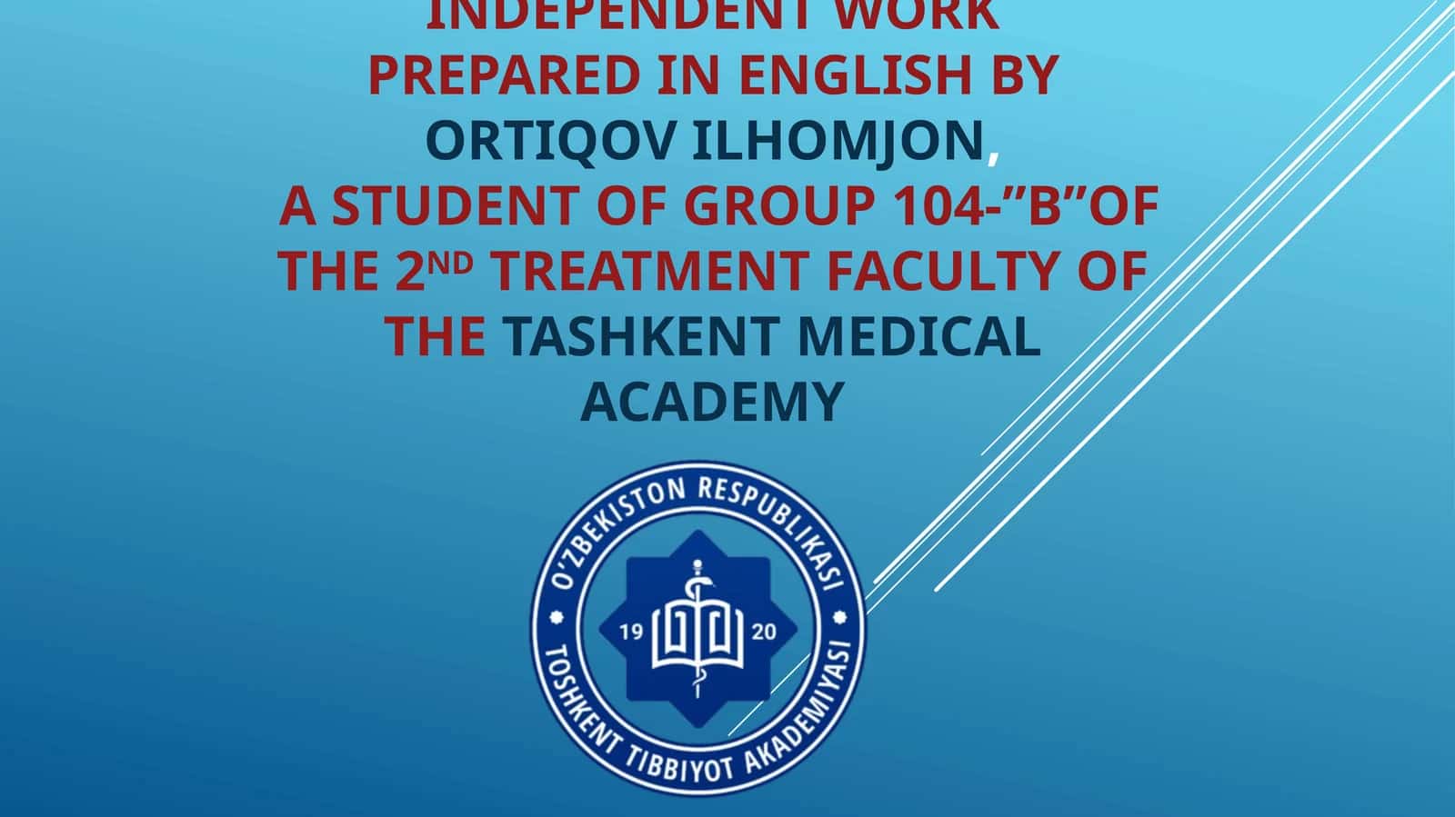 Tashkent medical academy 1
