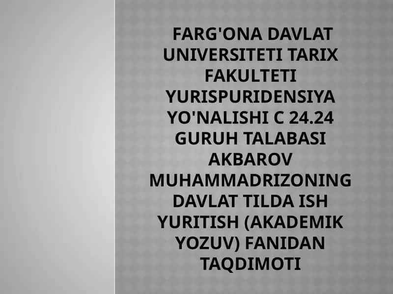 Davlat tilida ish yuritish 1