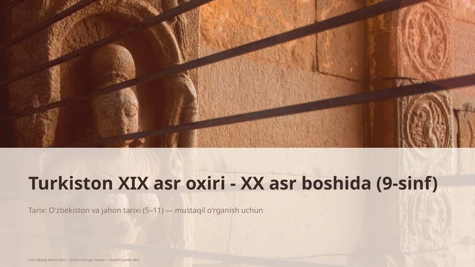 Turkiston XIX asr oxiri - XX asr boshida (9-sinf) 1