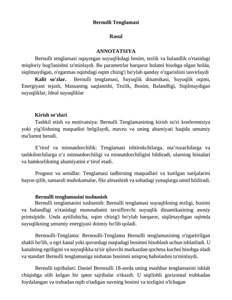 Bernulli Tenglamasi 1
