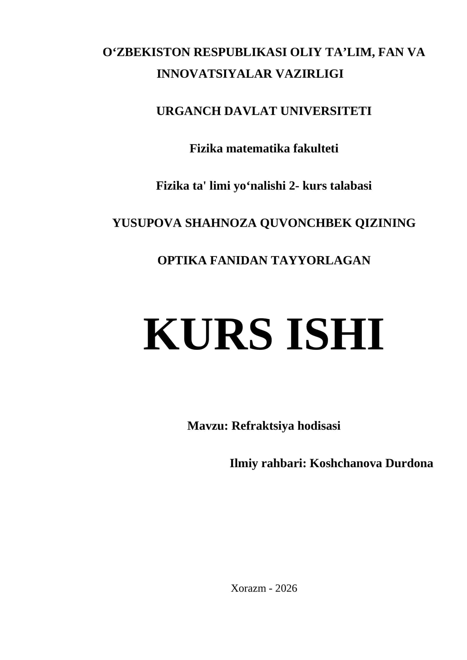 REFRAKTSIYA HODISASI 1
