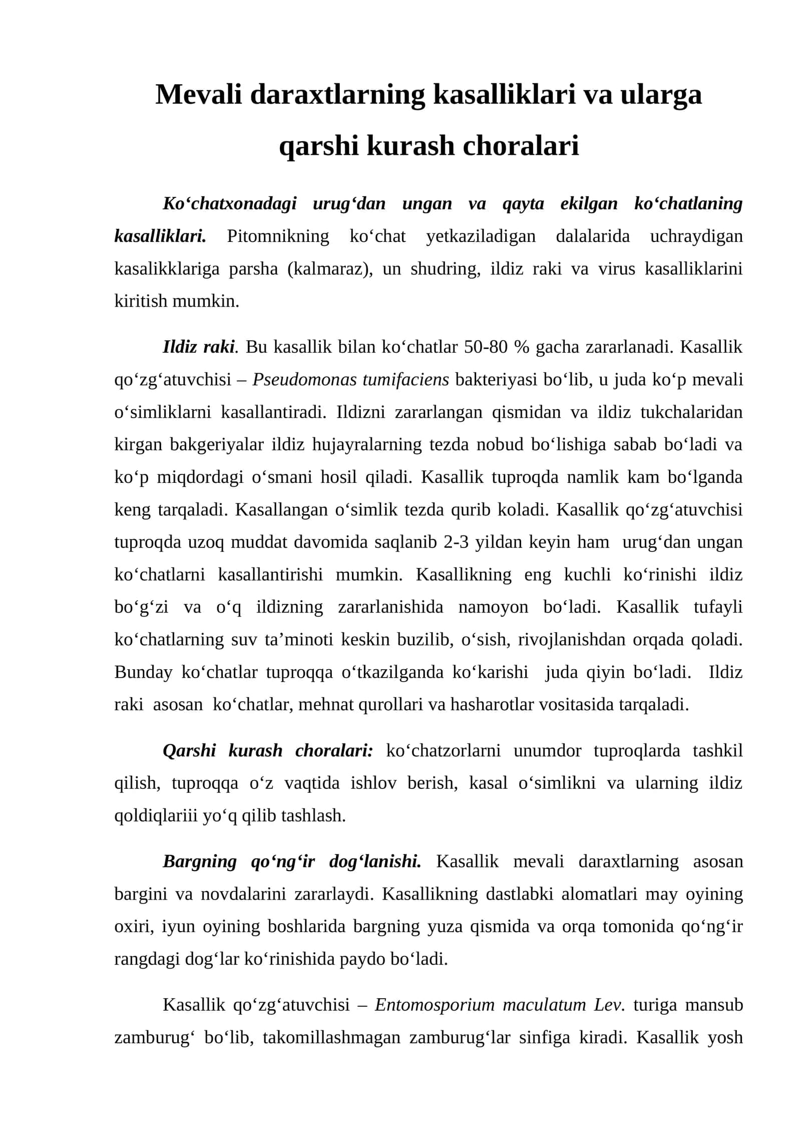 Ildiz raki kasalligi 1
