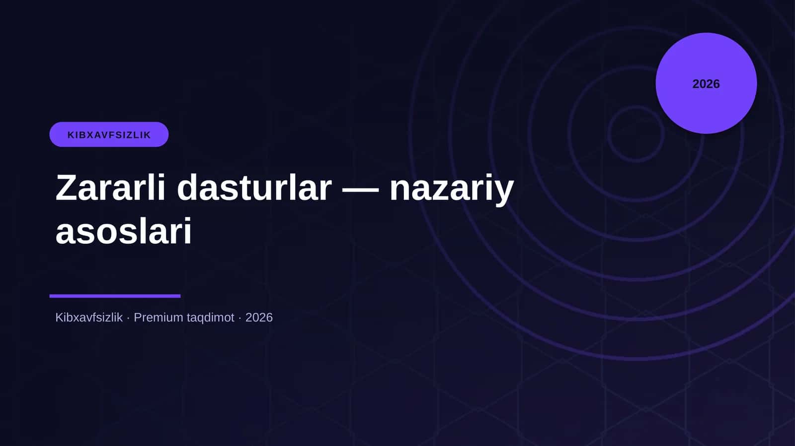 Zararli dasturlar — nazariy asoslari 1