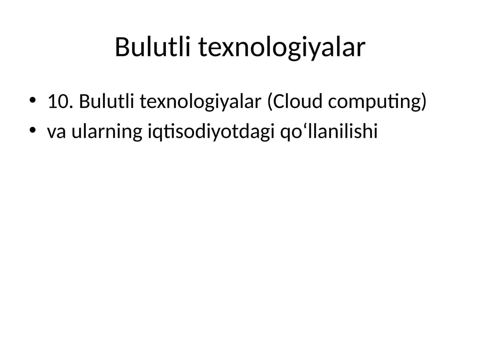 Bulutli texnologiyalar (Cloud computing) 1