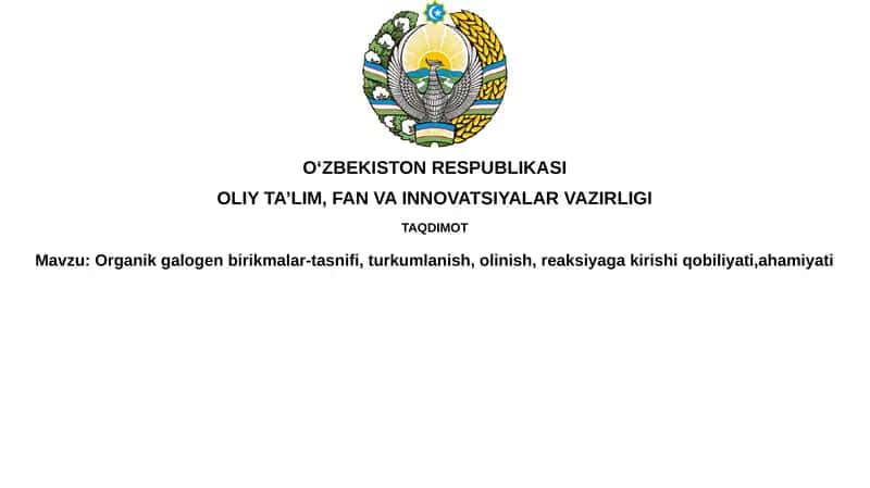 Organik Galogen Birikmalar 1