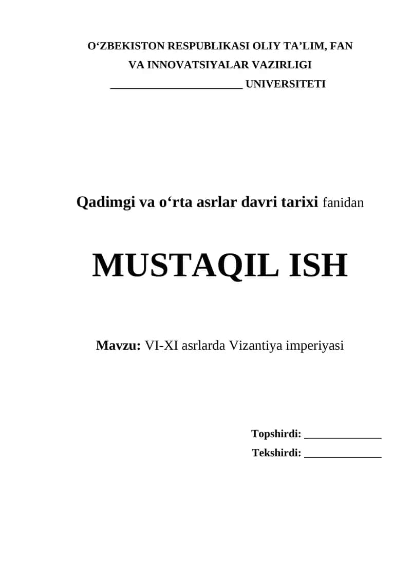VI-XI asrlarda Vizantiya imperiyasi 1