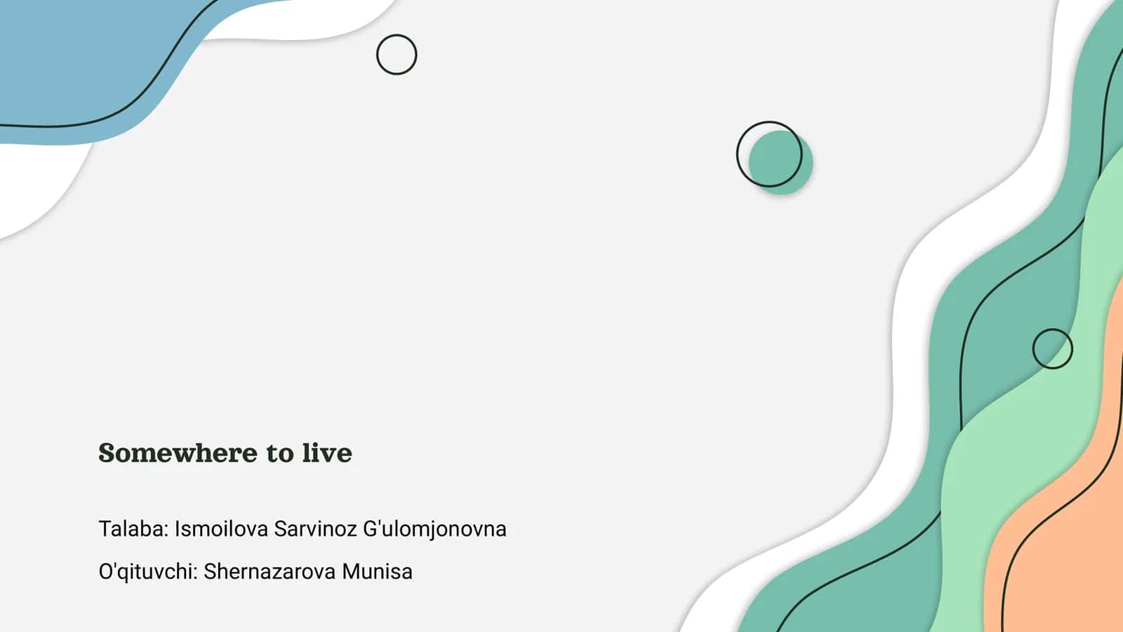 Somewhere to live 1